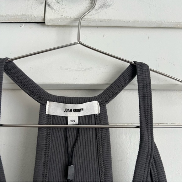 Joah Brown V Neck Racerback Tank - Smoke Flexrib - Picture 2 of 4